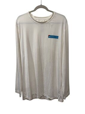 Mens Hurley White Long Sleeve Shirt XL Lightweight Polyester Blend